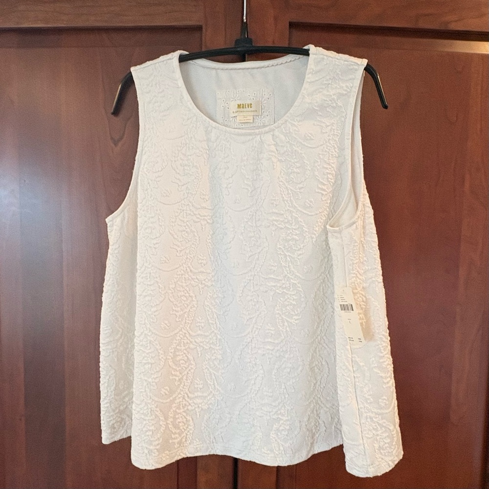 Anthropologie / Maeve Ivory Swing Top / Large